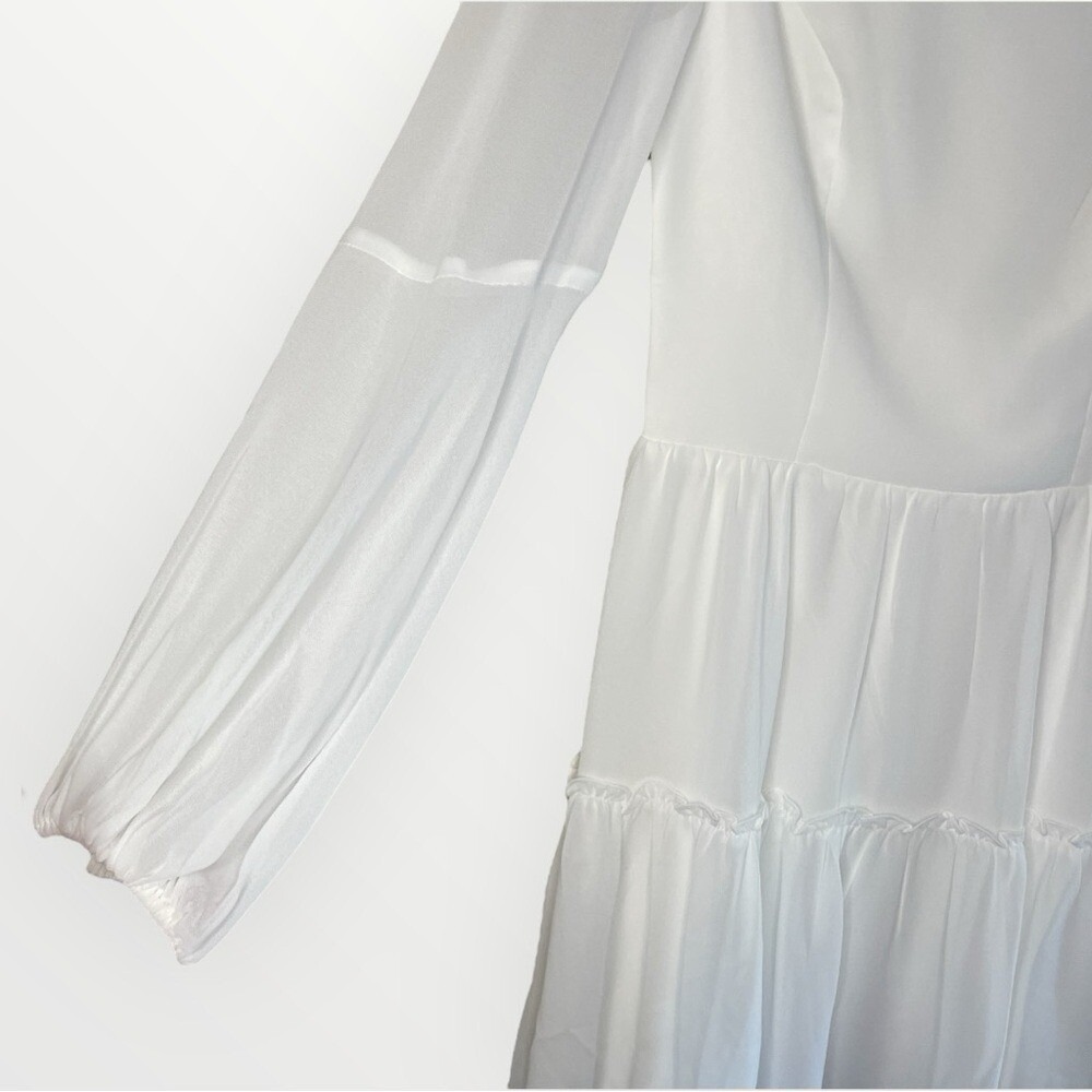DRESS‎ THE POPULATION Open-Back Paola Fit & Flare White Cocktail Mini Dress, SM - Picture 5 of 10